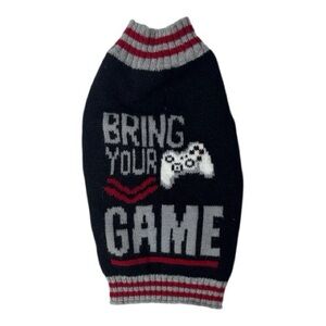 Black and Red Gaming Dog Sweater. Size XS.